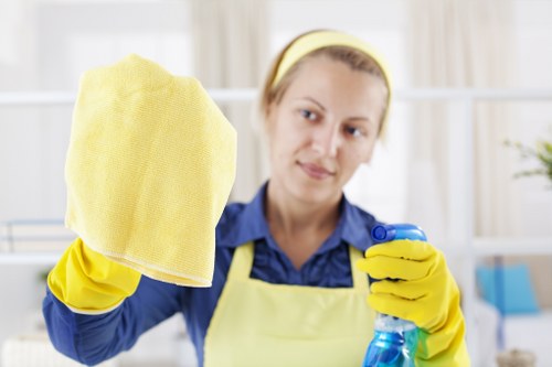 Professional mattress cleaning in progress with vacuum and cleaning tools