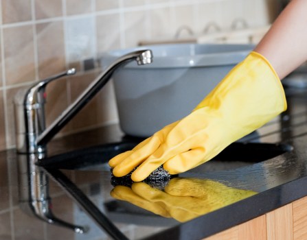 Deep cleaning supplies prepared for a one off cleaning service