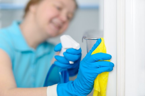 Professional cleaning of kitchen cabinets and appliances before move in