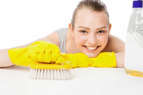 Clean breakroom and floor care as part of office cleaning