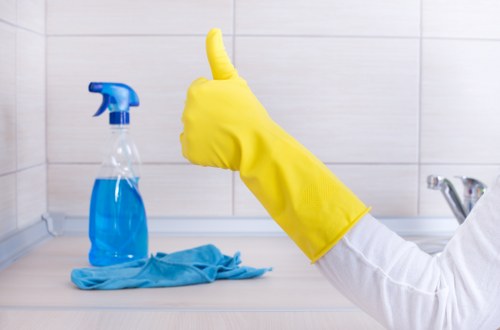 Professional post-construction cleaning in a bright interior