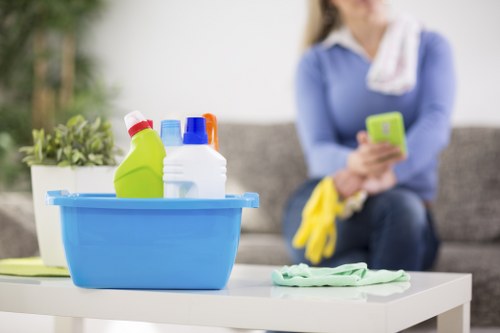 Commercial cleaning team maintaining a professional office space