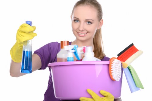 Professional commercial cleaning in a high-traffic office area